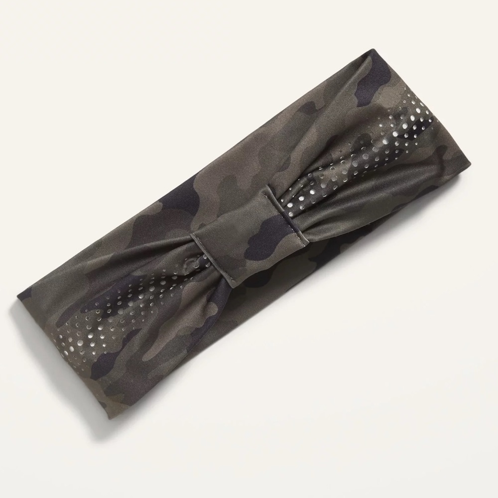 โ๏ธ 3/$15 ๐ Old Navy Active Headband Head-wrap Green & Black Camouflage Print - Picture 2 of 8